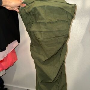 Anthropologie Strapless Olive Dress